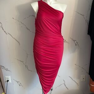 One Shoulder Asymmetrical Ruched Dress | 14